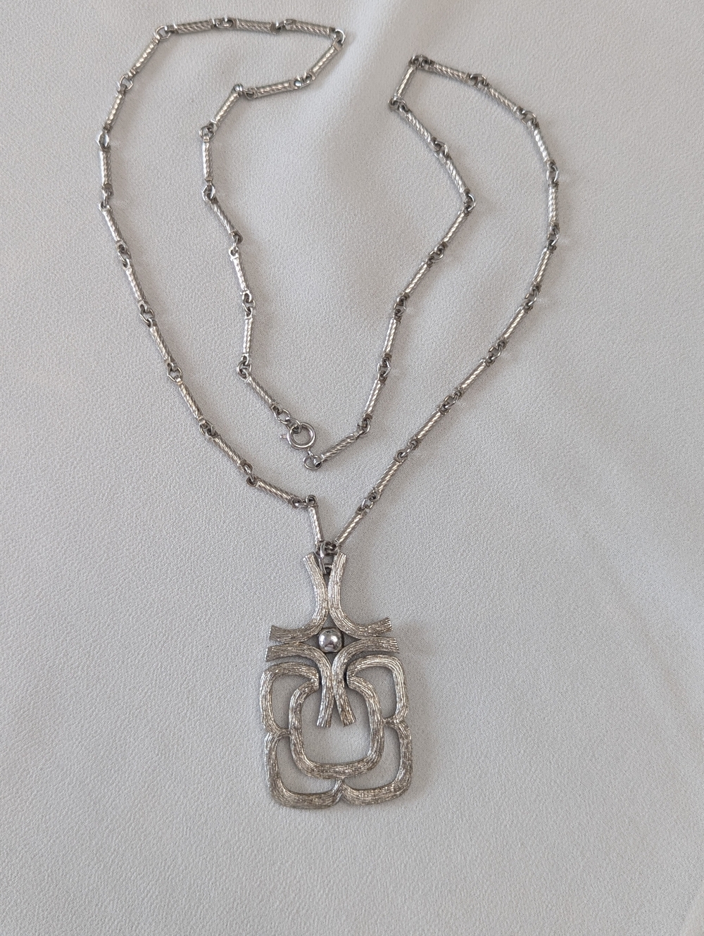 Avon Silver-Tone Mayan Pendant Necklace - Vintage (1974)